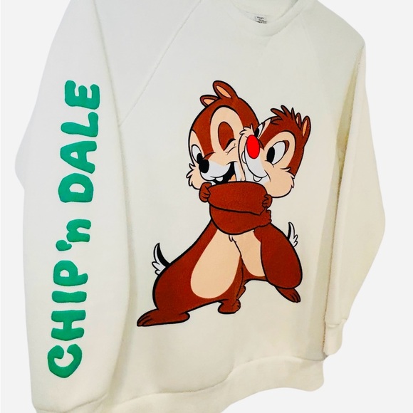 Disney Chip 'n Dale White Crewneck Sweatshirt - Picture 1 of 8